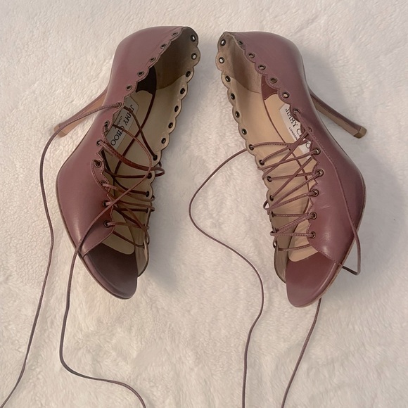 Preowned Jimmy Choo Heather Lace up Open Toe Sandals - Picture 2 of 6